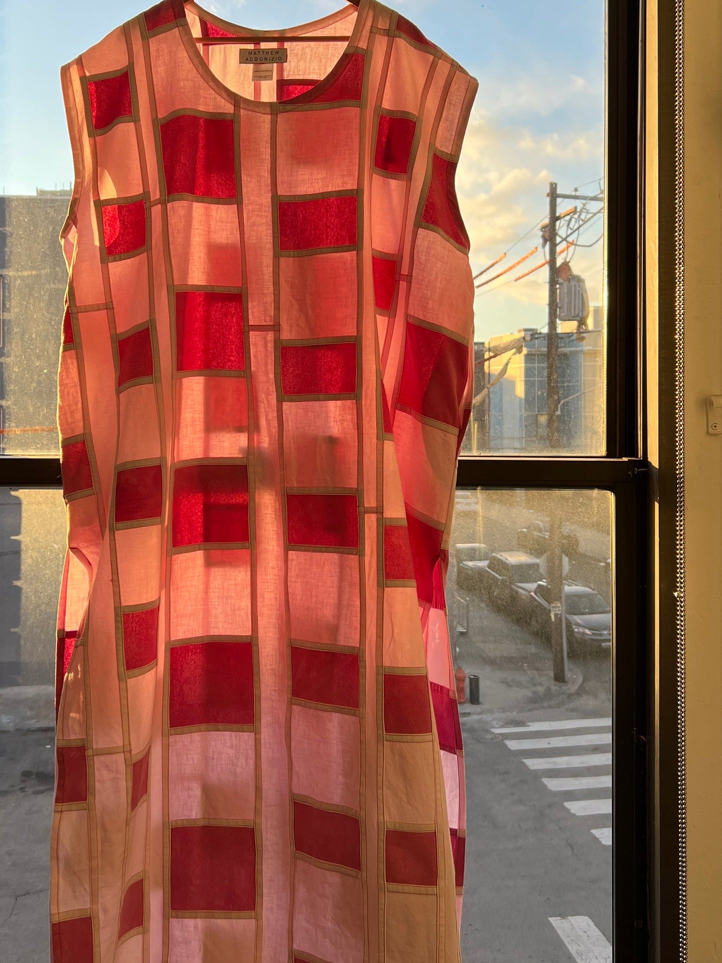 light pink cochineal scoop neck dress