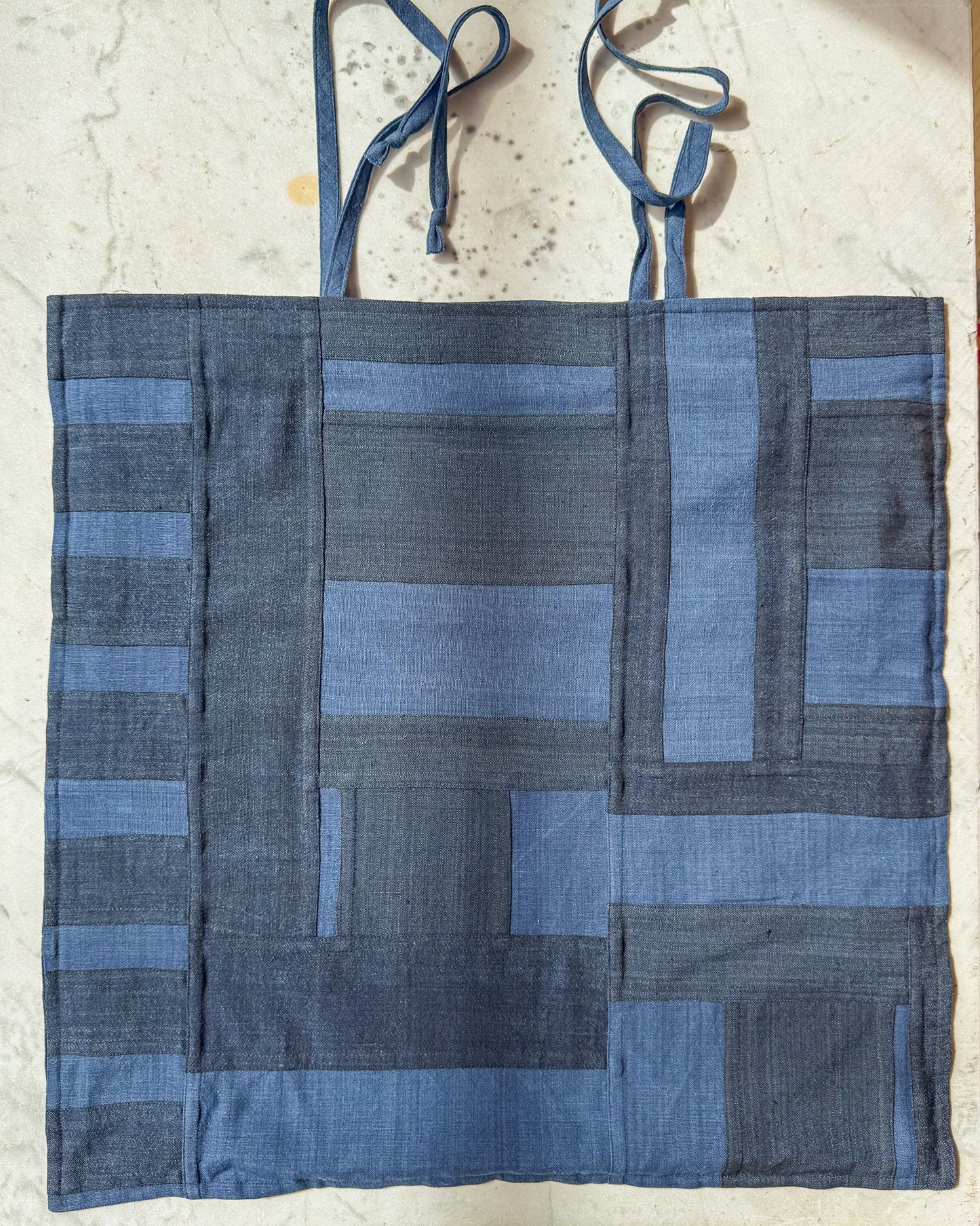 Dark Indigo Pillow Cover — Patchwork & Bojagi