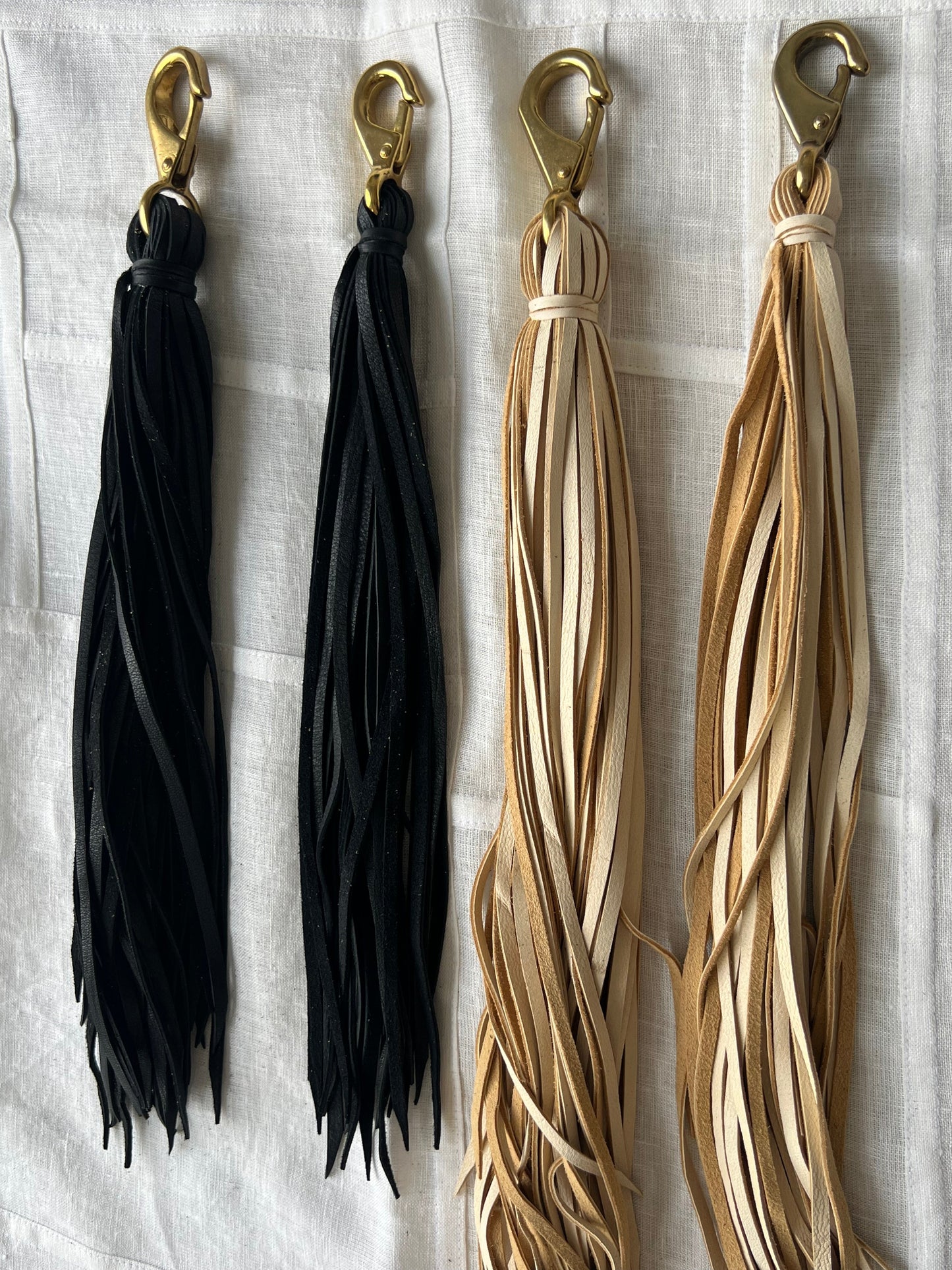 deerskin tassel bronze clip