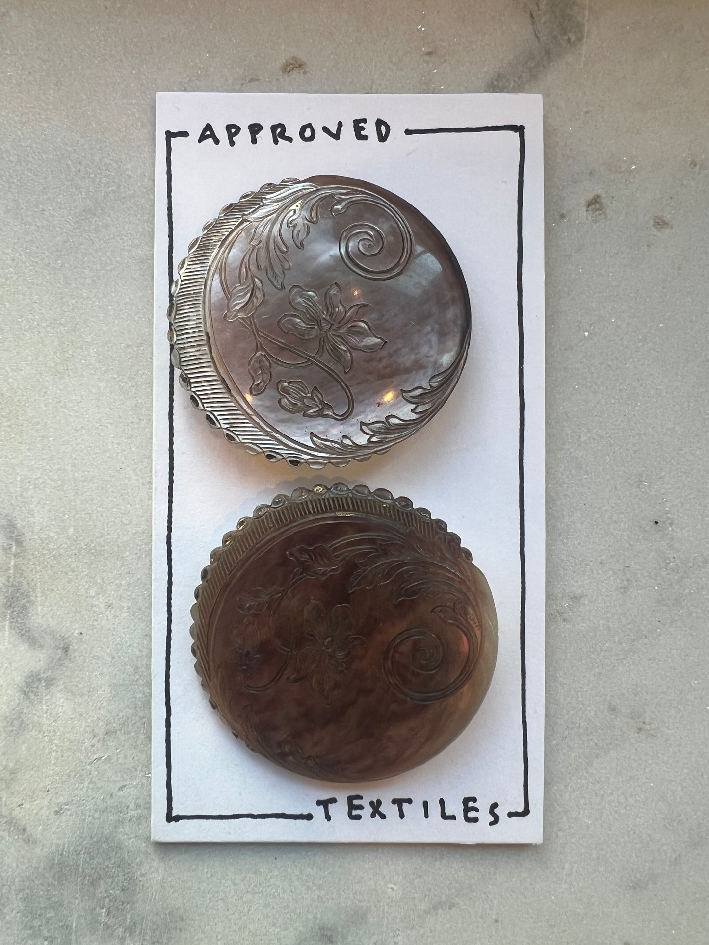 44mm Floral Carved Shell Buttons