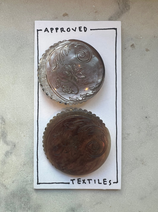 44mm Floral Carved Shell Buttons