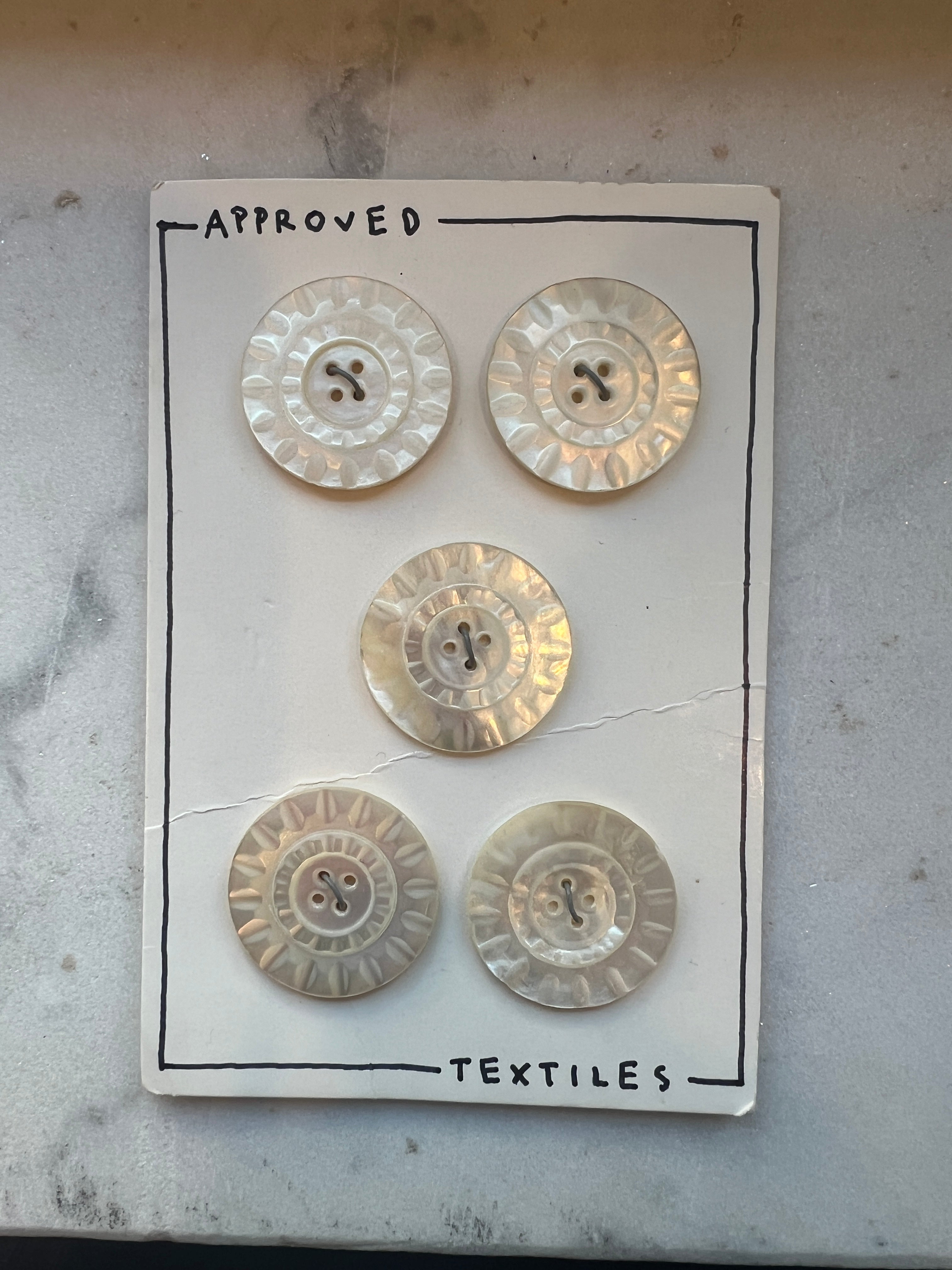 Vintage Carved Mother of Pearl Buttons – Approved Textiles