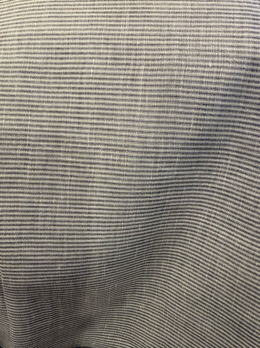 Black and White Linen Ticking Stripe- Handloom woven, linen fabric
