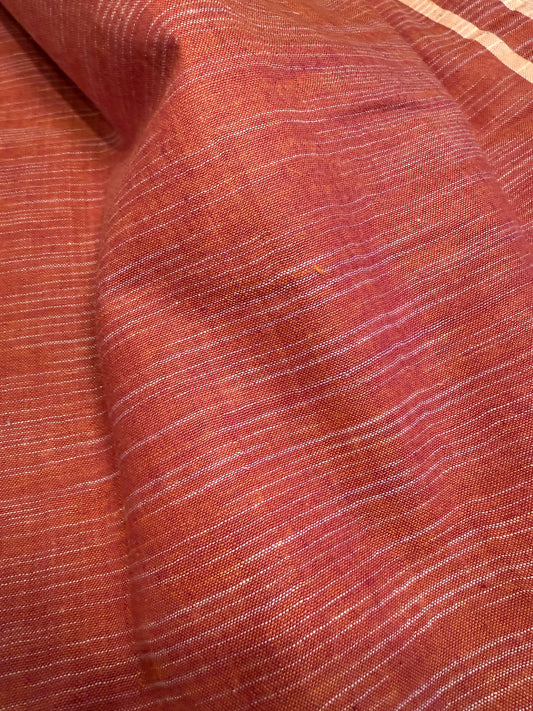 Variegated Poppy - Handloom woven, cotton fabric