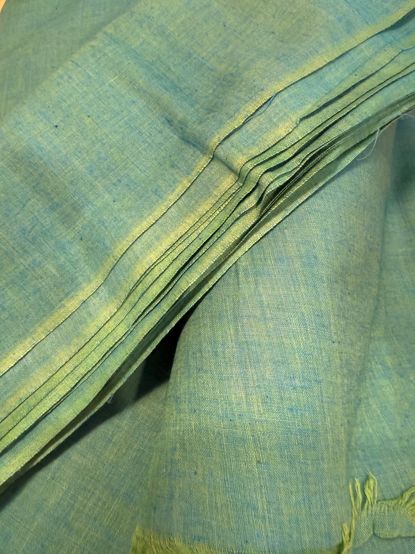 New Wave Teal - Handloom woven, cotton fabric