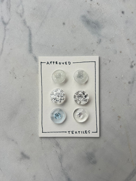 cast glass buttons