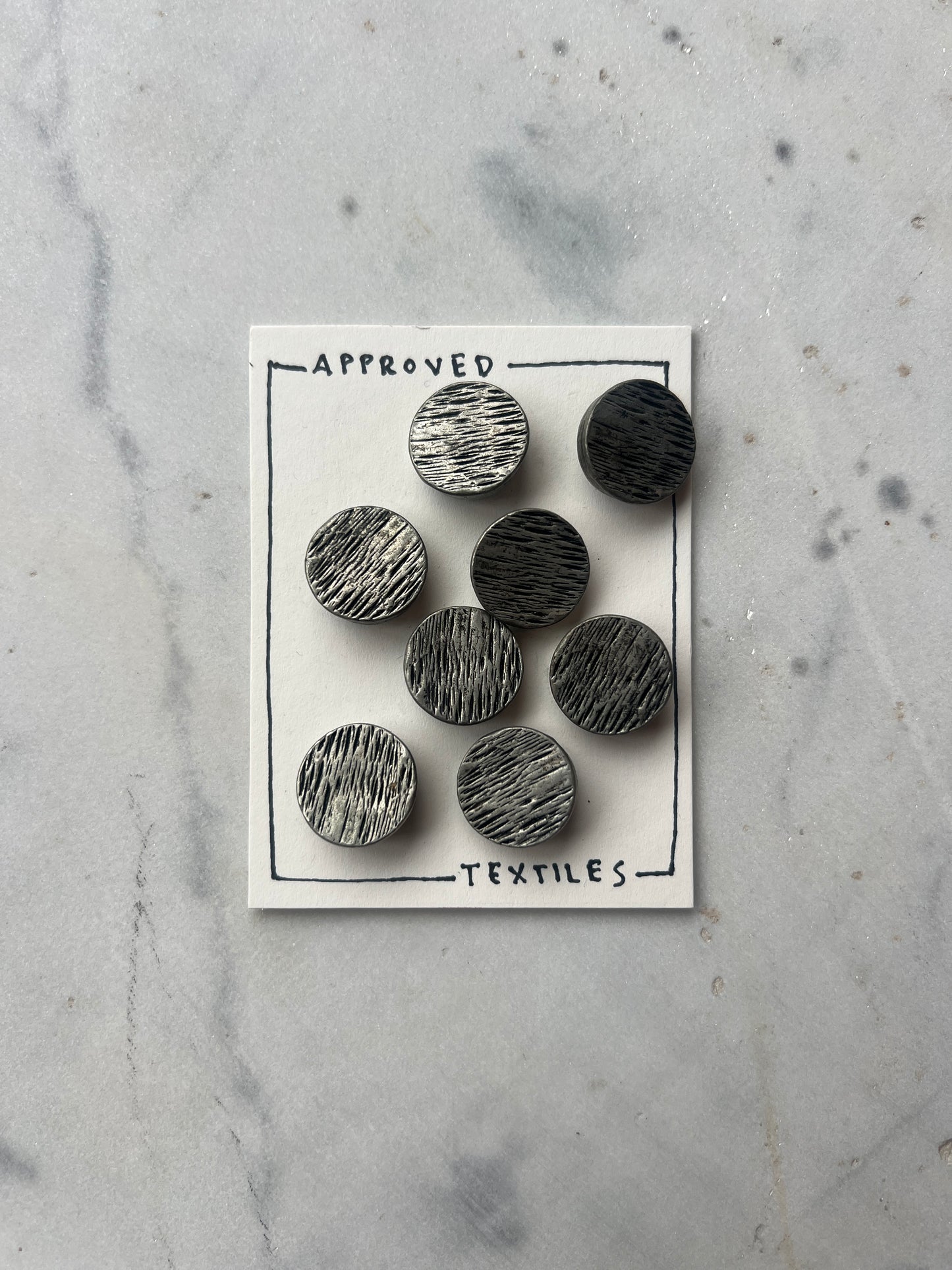 faux bois pewter coat buttons