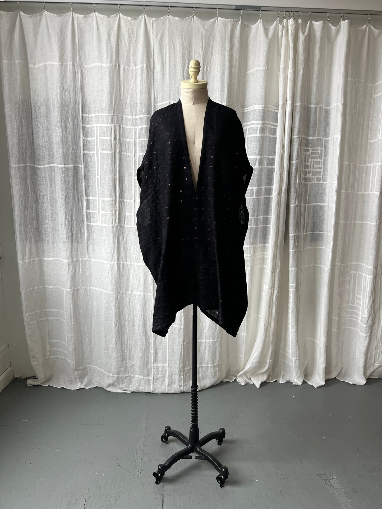 matka silk sequin v-neck tunic