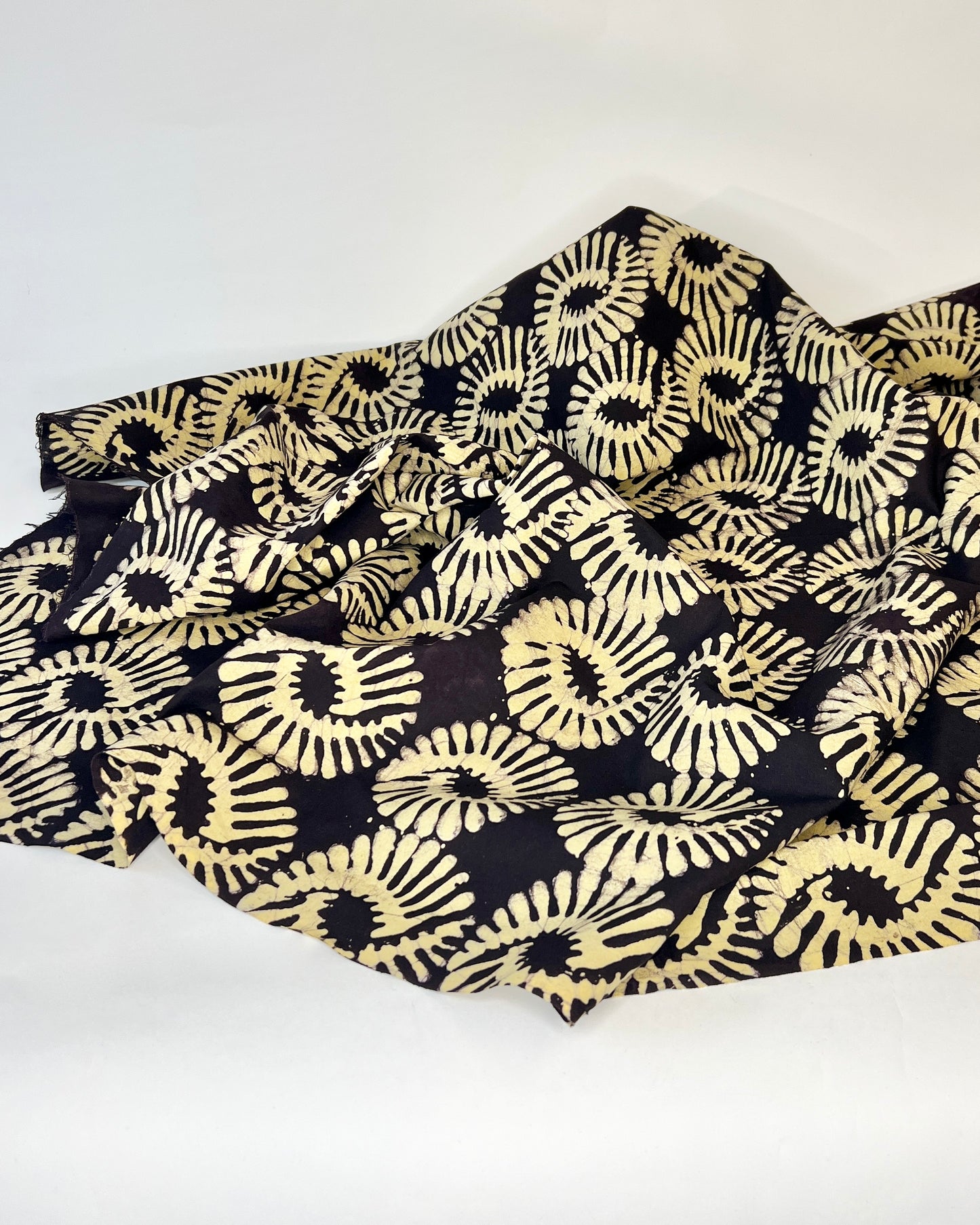 White Shell Pattern on Brown Batiki