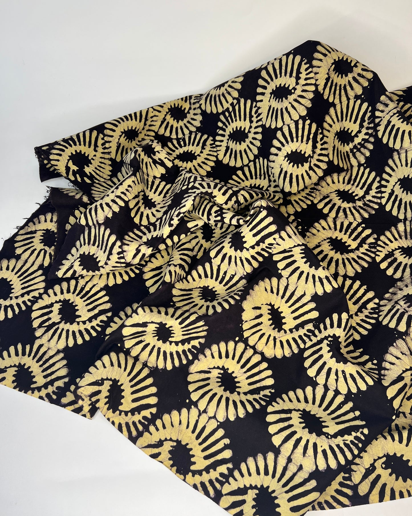 White Shell Pattern on Brown Batiki