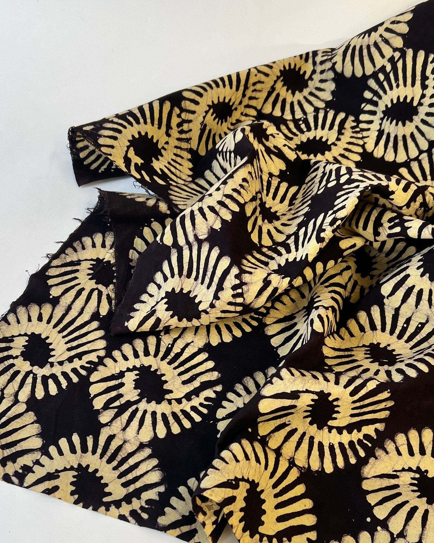 White Shell Pattern on Brown Batiki