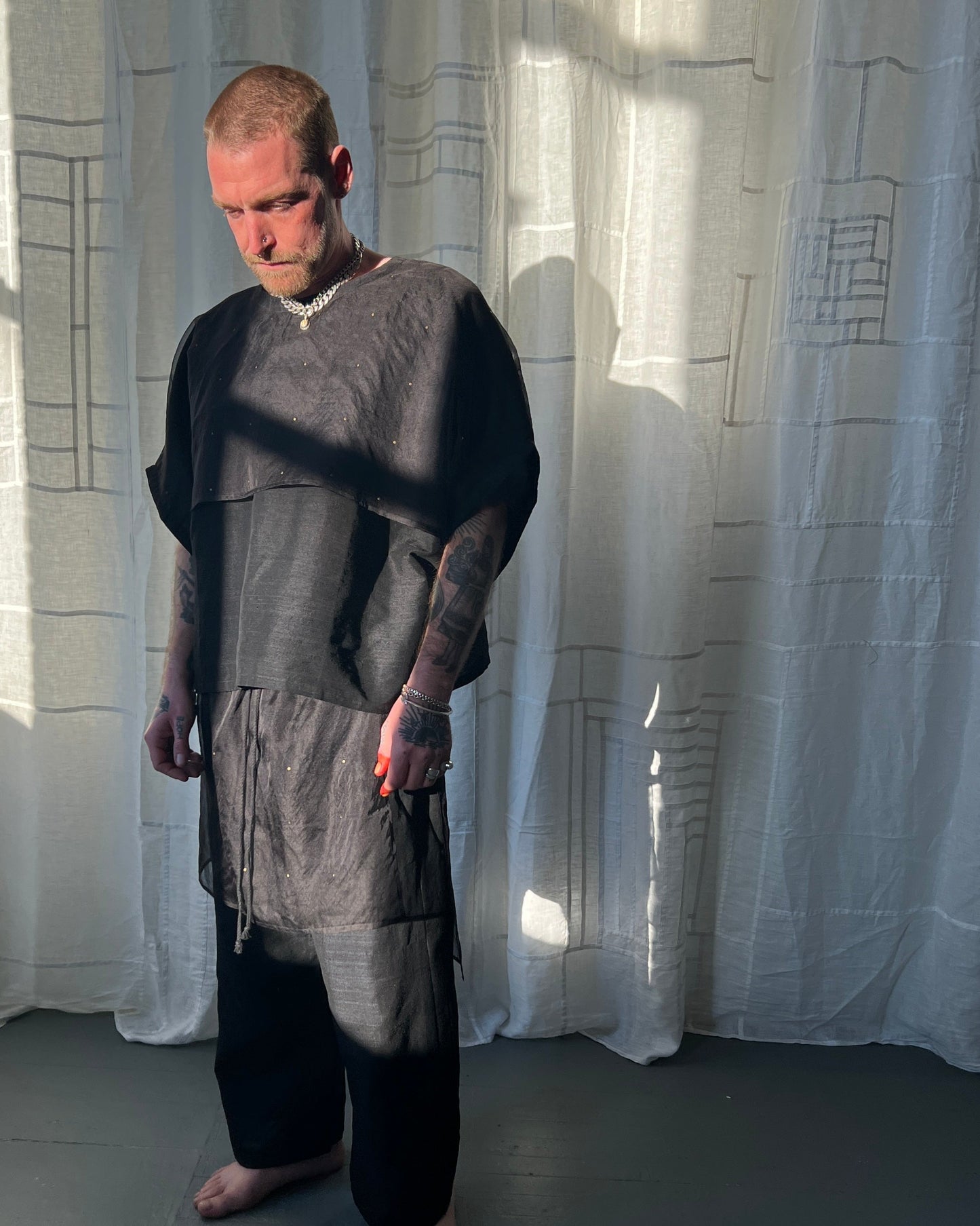 dolman sleeve matka silk shirt