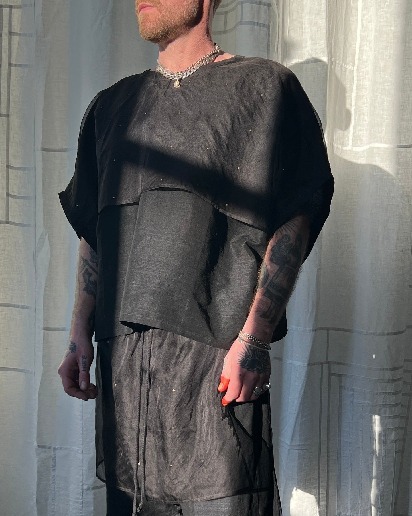 dolman sleeve matka silk shirt