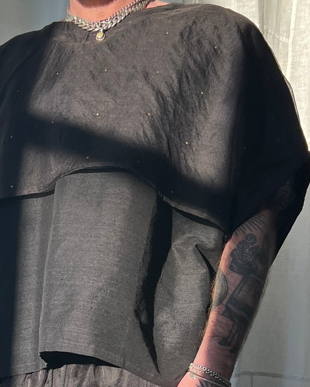 dolman sleeve matka silk shirt