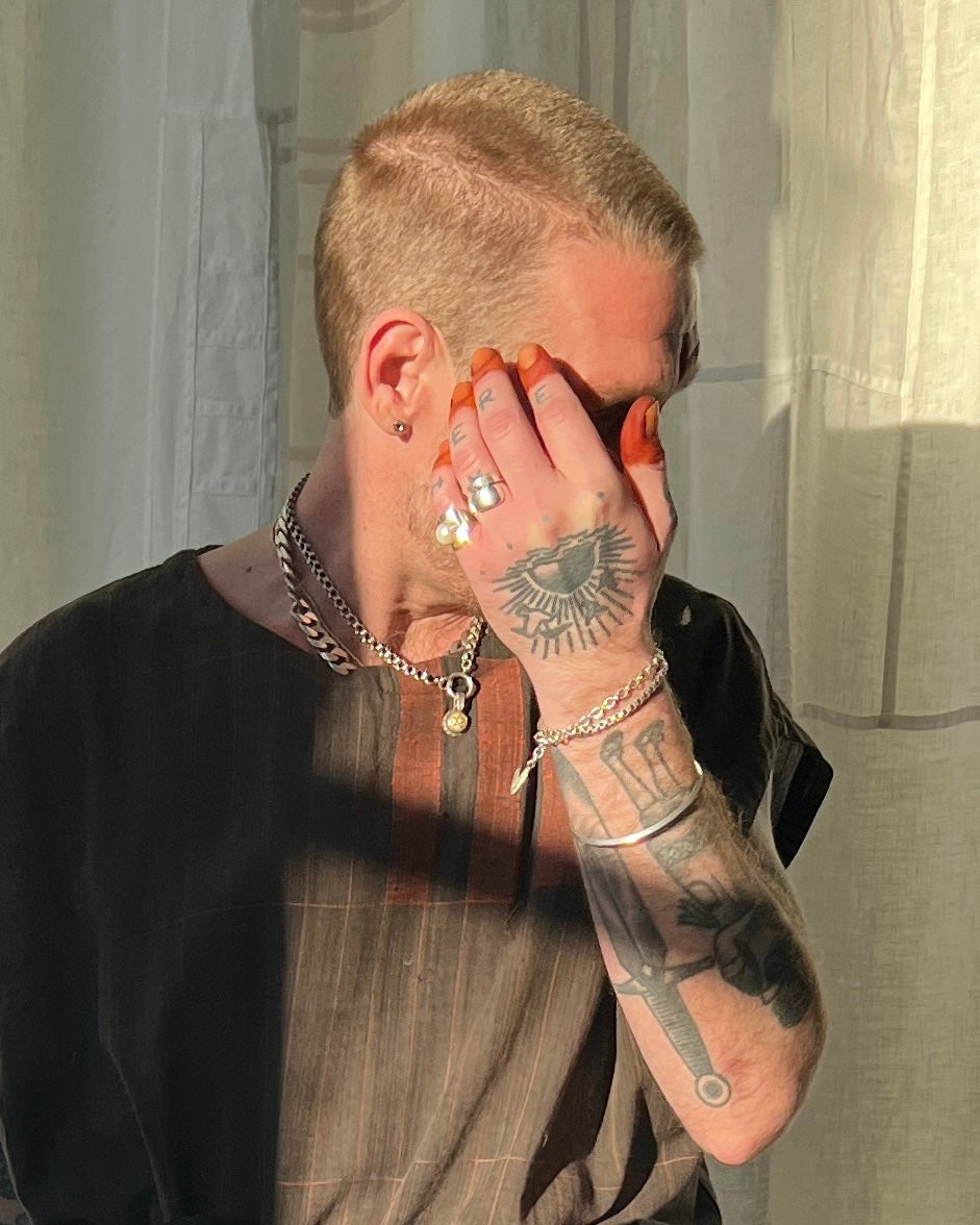 silk and cotton charcoal vest