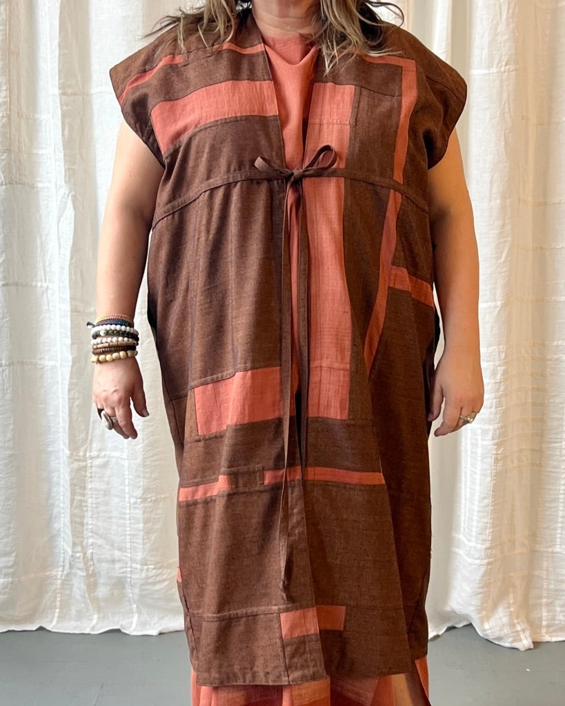 madder silk tie-waist gilet