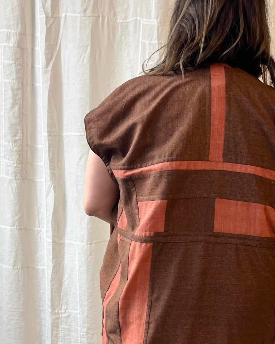 madder silk tie-waist gilet