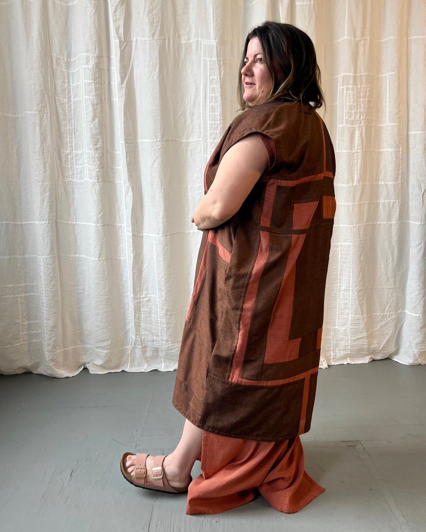 madder silk tie-waist gilet