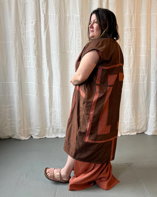 madder silk tie-waist gilet