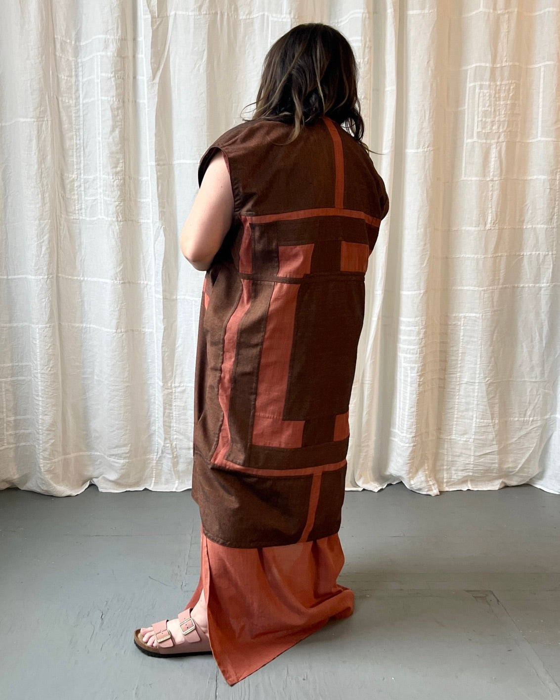 madder silk tie-waist gilet