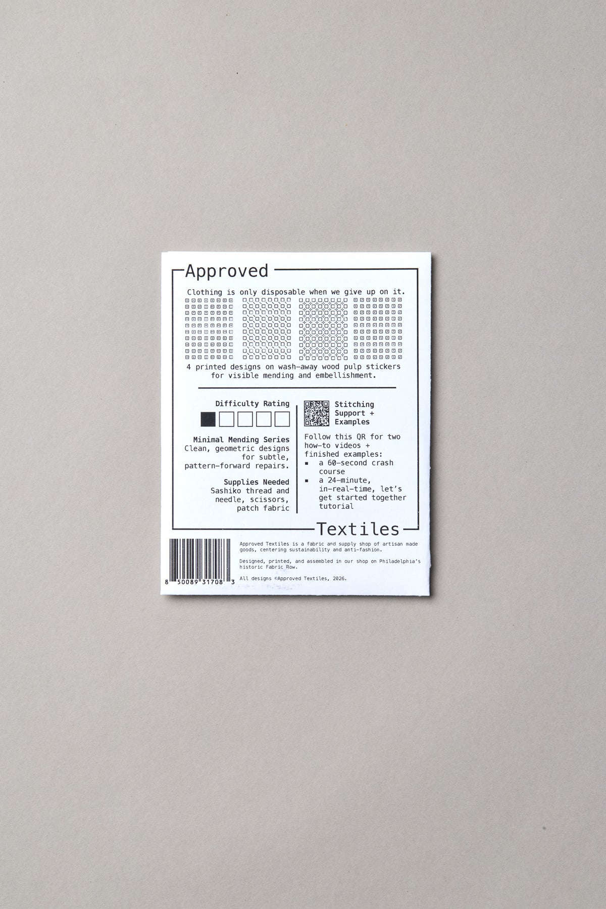 Little Squares . Minimal Mending Series