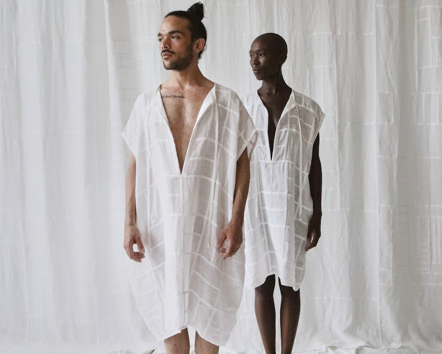 linen gauze parquet caftan