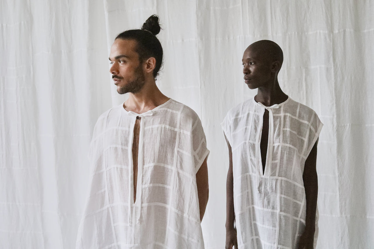 linen gauze parquet caftan