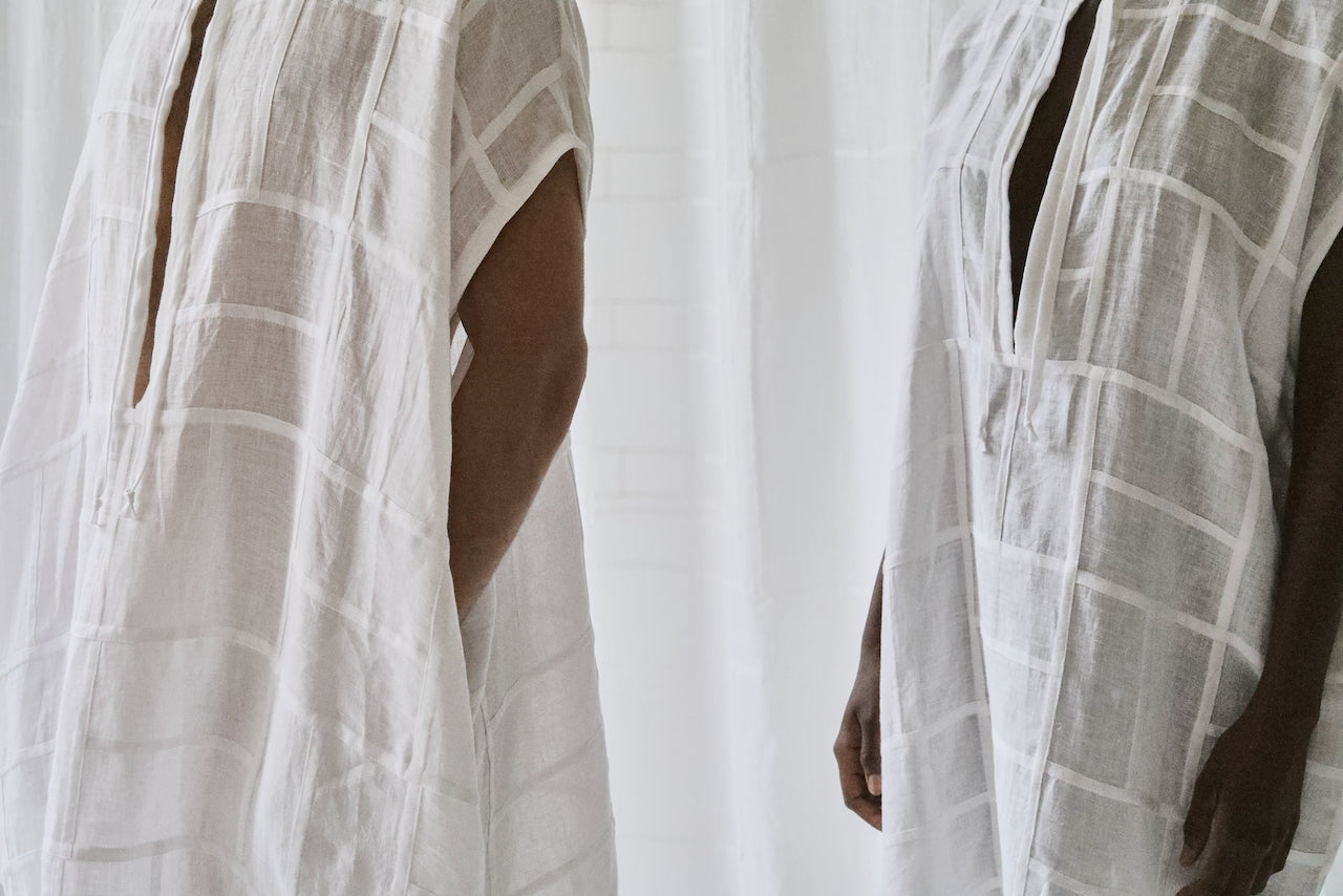linen gauze parquet caftan