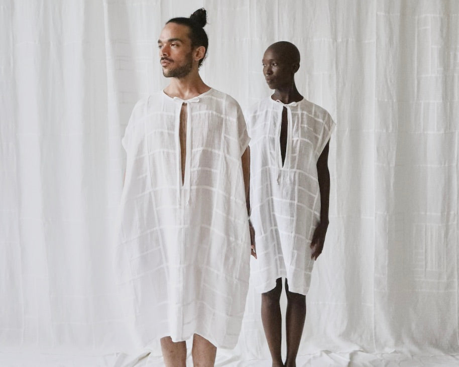 linen gauze parquet caftan