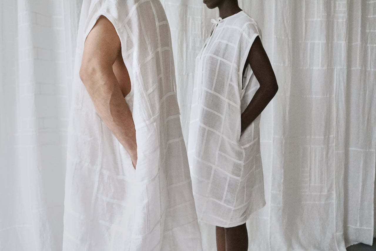 linen gauze parquet caftan